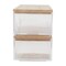Martha Stewart Brody Clear Plastic Storage Organizer Bins W/ Light Natural Paulownia Wood Lids, SM-x2/MED-x1 BE-PB3316-WD-3-CL-NT-MS - alternate 4